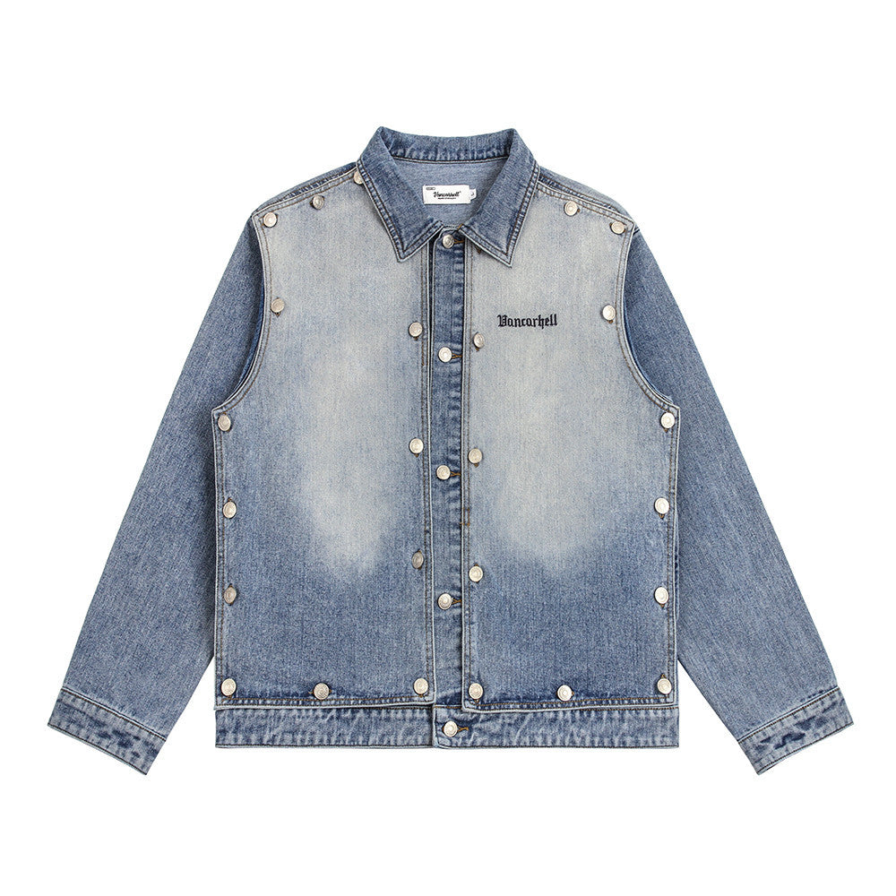 American Retro Washed And Worn Denim Jacket For Men